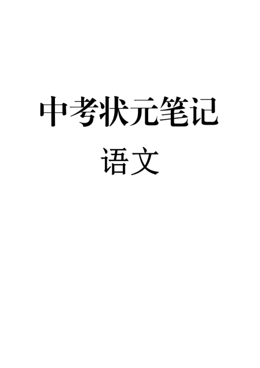 1）中考状元笔记《语文》（198页）