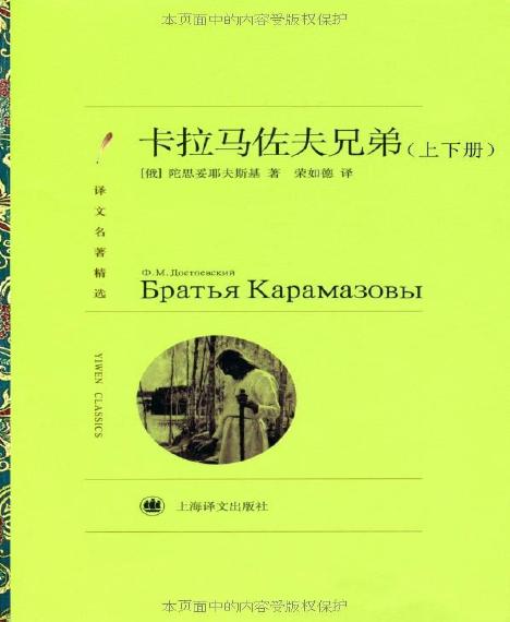 世界名著：《卡拉马佐夫兄弟(套装上下册)》费多尔·陀思妥耶夫斯基 （Fyodor Dostoevsky)